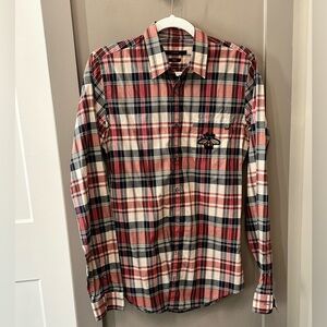 Gucci Red, Blue, and White Plaid Button Down Shirt